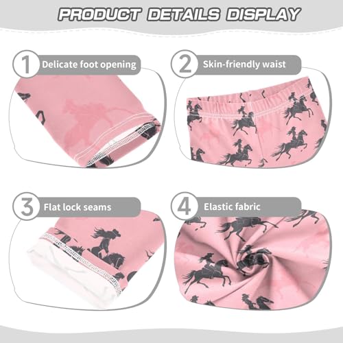 Boccsty Western Cowboy Cowgirl Pestal Girls Leggings Kids Yoga Pants Dance Active Tights 4T3