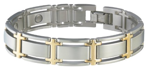 image for Sabona Executive Symmetry Duet Magnetic Bracelet, X-Large, Silver, Ext