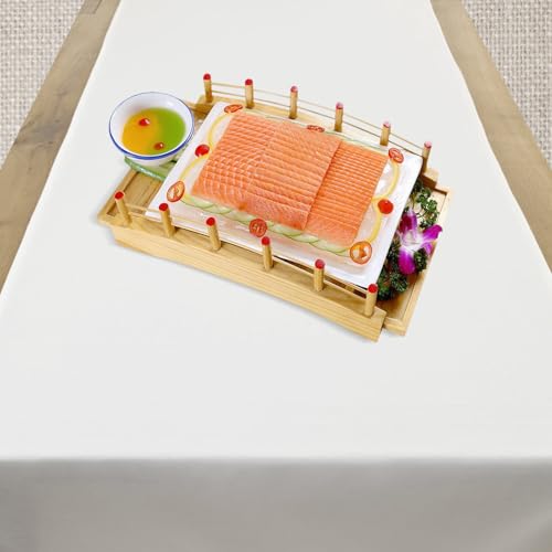 Plato de madera estilo japonés Zerodeko 37x18.5 cm miniatura 7