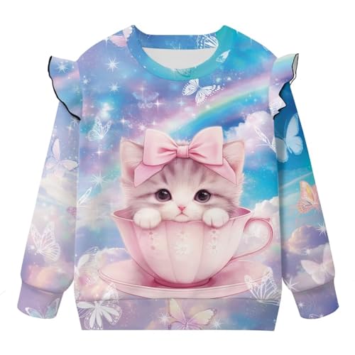 Wkishenl Girls Sweatshirts Half Zip Long Sleeve Velvet Tops