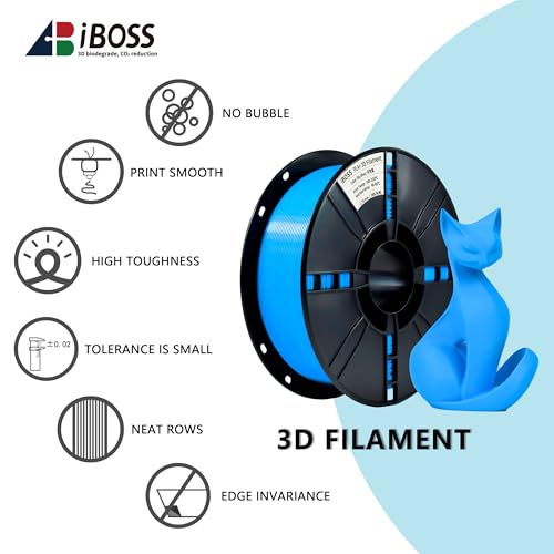 Image of iBOSS PLA Plus (PLA+) 3D Printer Filament 1.75mm,1kg Spool (2.2lbs) Toughness Enhanced 3D Printing Filament,Dimensional Accuracy + /- 0.02mm,1.75mm PLA Plus Filament,Fit Most FDM Printer(Light Blue)