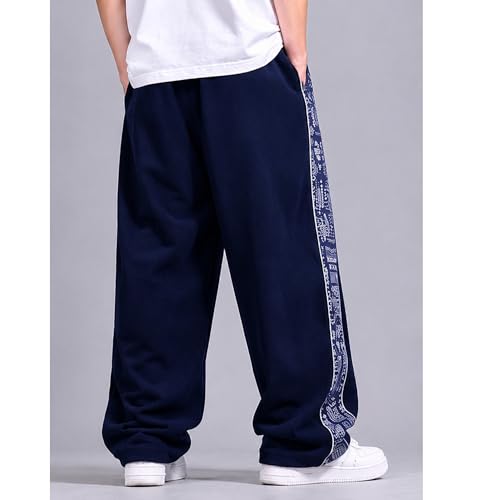 Image of Men Baggy Printed Track Pant | Loose Fit Casual Lower for Men | Everyday Wear
