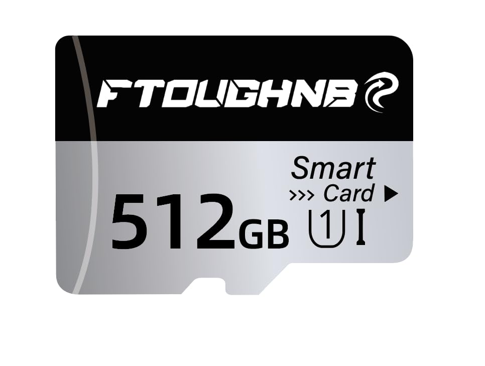 FTOUGH Scheda SD 512GB Grande Capacità Alta Velocità Scheda di Memoria Immagine Micro SD Card Mini Portatile Memory Card per Smartphone, Drone, Fotocamera, Dash Cam,TF Card
