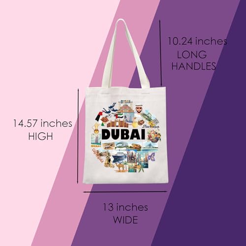 MNIGIU Dubai Tote Bag Dubai Gift Moving to Dubai Gift Dubai Souvenir Gift Dubai Travel Gift Dubai Welcome Gift (Dubai Tote), Small2