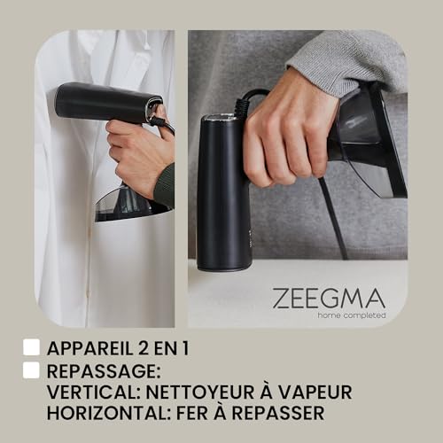 ZEEGMA FRISKEER 2 en 1 Défroisseur Portable pour Vêtements, Fer à Vapeur 1640 W, 380 ml Débit de Vapeur 25 g/min Chauffage Rapide en Toute Sécurité pour le Tissu Repassage Horizontal et Vertical – Image 4