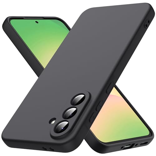Byvuwiay Hülle kompatibel mit Samsung Galaxy A56 5G Hülle, weiche TPU Flüssigsilikonhülle, Handyhülle Stoßfest Kratzfest Schutzhülle Samsung Galaxy A56 5G Hülle, Schwarz