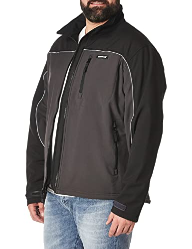 Caterpillar Men's Big Soft Shell Jacket (Regular And Big & Tall Sizes), Graphite/Black, X Large Tall #TOP2