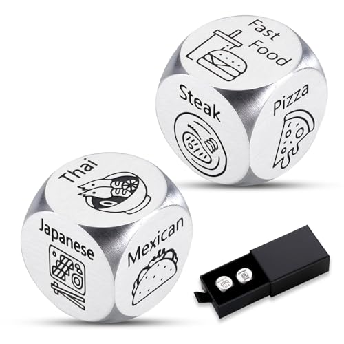 Food Dice Qwixx Dice Game Movie Night Supplies for Couple Husband Wife Valentines Gifts for Him Her Boyfriend Girlfriend Food Decision Dice Date Night...