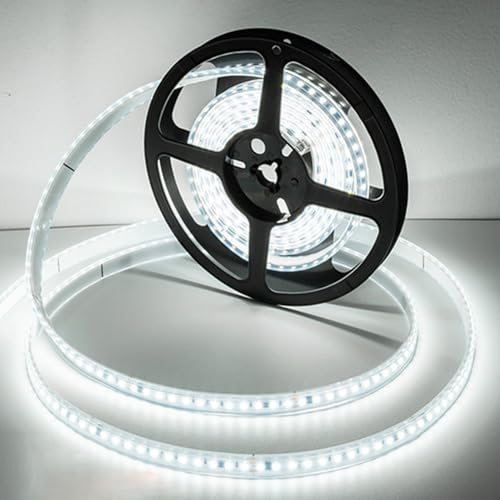 Image of SUYOOULIN LED Strip Lights, 30000LM AC110V /120V 33ft /10m SMD 2835 1200 LEDs Light Strips Tube Waterproof IP67 LED Ribbon, 2 Times Brightness Than Low Voltage Strip Lights (Cold White 6500K)