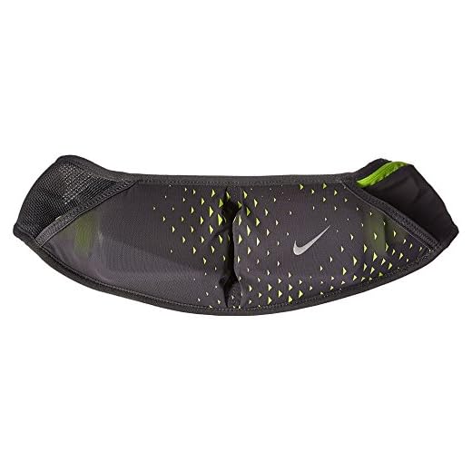 Nike Double Flask Pocket Running Belt (Dark Grey/Volt)