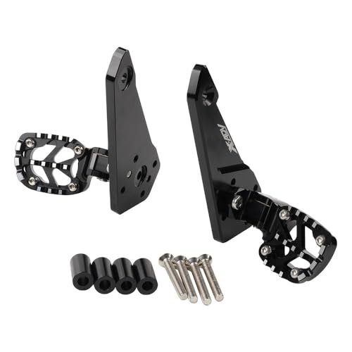 SSFGHRHQ Für Hon&da XADV750 X-ADV 750 2021 2022 2023 2024 Offroad Motorrad Hinten Fußrasten Pedale CNC Aluminium Klapp Pedal rutschfest(Schwarz)