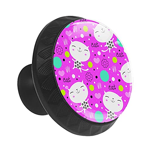 Boutons de tiroir chat pour rénover facilement une commode rose de 35mm - 3