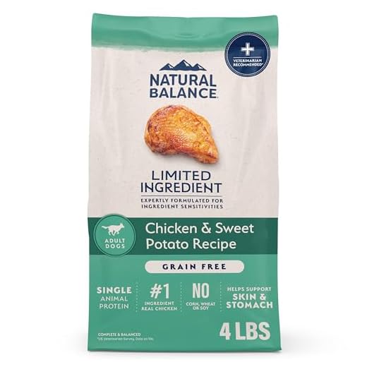 Natural Balance Limited Ingredient Adult Grain-Free Dry Dog Food, Chicken & Sweet Potato Recipe, 4 Pound (Pack of 1)