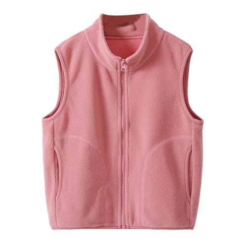 Boys Girls Polar Fleece Vest Jacket Lightweight Plain Vest Full Zipper Sleeveless2