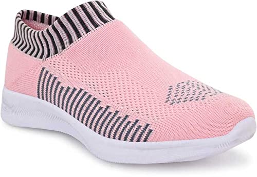 Marsho Girls Walking Sports Running Casual Womens Shoe Stylish and Trending for Womens Pink & Black Line
