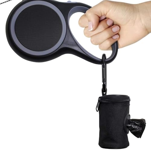 WOLMIK Kotbeutelspender für hunde, Hundekotbeutelspender, hundetüten spender mit Karabinerhaken, Hundekotbeutel-Spender Passt jede Hundeleine für Gassi Laufen - Schwarz