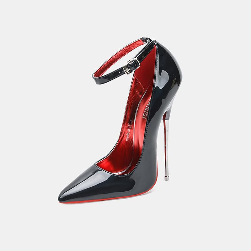 Zapatos sencillos de tacón super alto y punta afilada con cordones invertidos