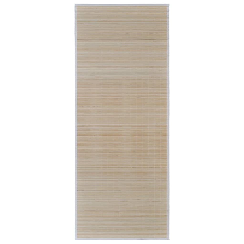 Tapis rectangulaire en Bambou Naturel 120x180 cm 2 pièces antidérapant PVC pour Salon Chambre Cuisine Couloir entrée Bureau détente