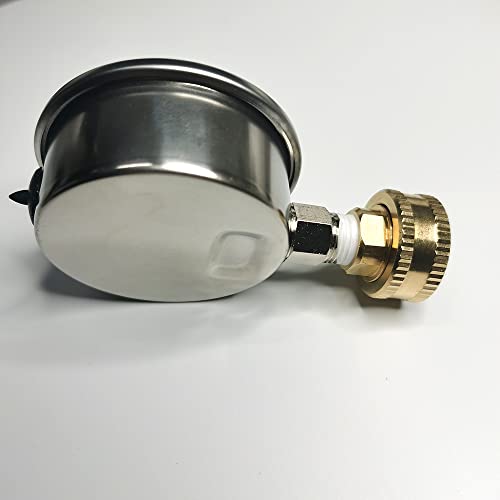 Stainless Steel 304 Liquid Filled Water Pressure Test Gauge,0-220psi, 2-1/2" Dial Display,Oil Gauge.Female 3/4" GHT Garden Hose Thread. - Image 4