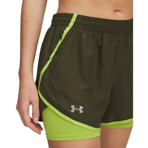 Short de running Under Armour Fly By 2in1 femme noir taille M - 4
