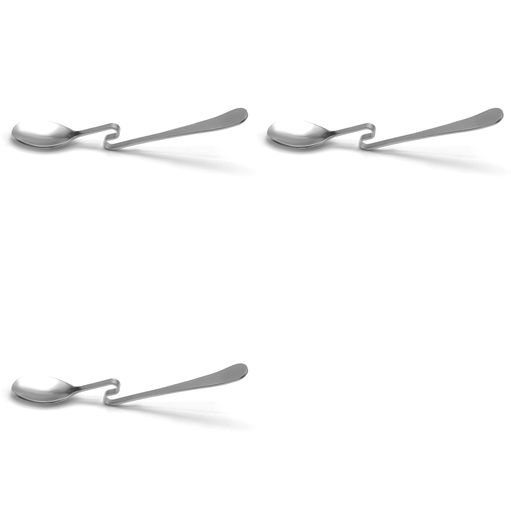 Hndhbfgrt 3X Cute Curved Spoon Teaspoon Condiment Drink Hanging Tea Coffee Dessert Stainless Steel Drink Tableware