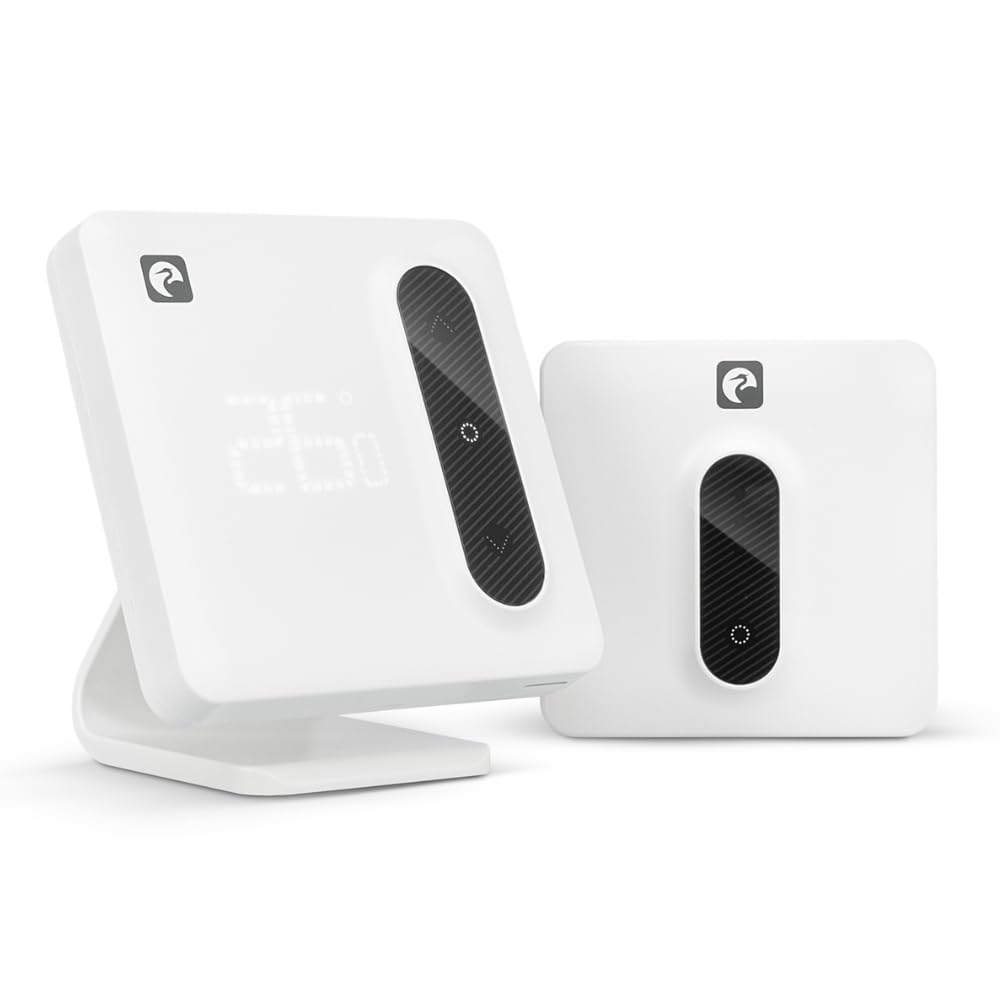 Garza Smart Wi-Fi Thermostat for Boiler and Heating, with Adapter, Consumption Meter, Touch Control, Open Windows Detection, App and Voice Control, Alexa/Google, 401367G