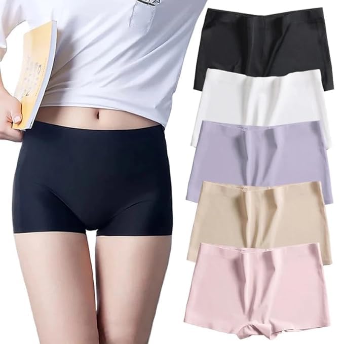 Women's ice Silk Seamless Boyshort Panty Boxer Hipster Brief - Pack of 3 - Colors May Vary-image-22