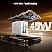 iVANKY Smallest 4-in-1 Retractable GaN Wall Charger for iPhone 17 Air, 45W USB C Charger Block with Dual USB C Cables, Fast Charging Samsung, 4-Port Adapter for 16/15/14 Pro Max, MacBook Neo