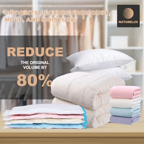 Naturelux NAT-BAG-4J4L4M8S Vacuum Storage Bags, 20-Pack Space Saver, Zipper Vacuum Sealed Bags thumb #3