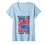Photo Gallery donna people rejecting kings since 1776 floral no kings in america maglietta con collo a v Photo Gallery donna people rejecting kings since 1776 floral no kings in america maglietta con collo a v