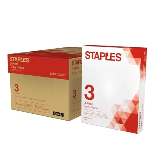 Staples Copy Paper, 8 1/2" x 11", 3 Hole Punched, Case