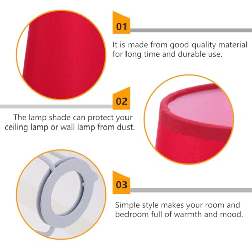 Image of ARTIBETTER Barrel Fabric Lampshade - Red Barrel Lamp Shades E14 Socket Compatible for Table Chandeliers Wall Floor Lamp Replacement, 5.51 inchW x 5.51 inchH