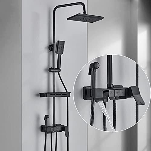 Système de douche noir pour rénover une salle de bain moderne et familiale