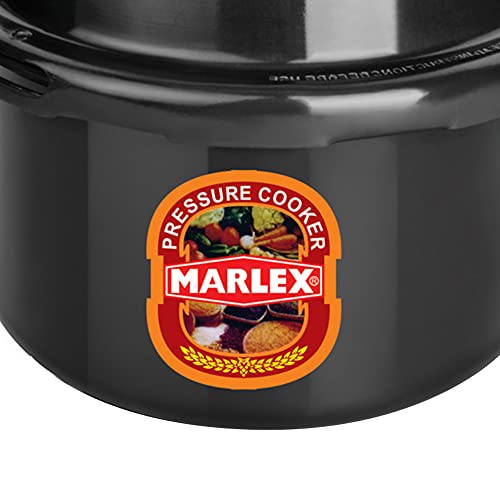 Image of Marlex Regular Premium Outer Lid Hard Anodized Aluminium Pressure Cooker, Black (3 Liters)