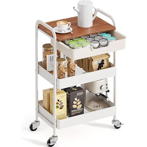 KINGRACK 3-Tier Utility Storage Trolley Cover