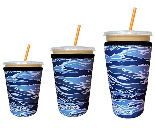 Image of 3-Pack Iced Coffee Sleeve SET OF 3 - Camo Waves
