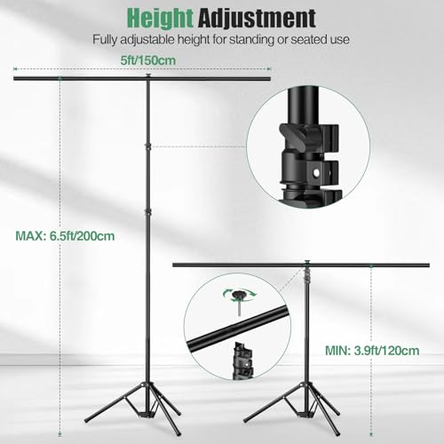 Kit Fondo Negro Portátil 5x7ft con Soporte Ajustable miniatura 3