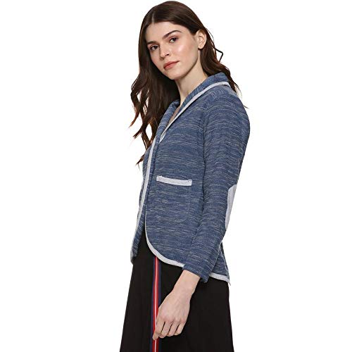 Image of PINACOLADA Solid Single Breasted Casual Women Full Sleeve Blazer (Blue)(AZW119BZR BLAZE1LN W PLN BUGR AZ S)