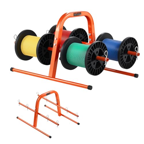 VEVOR Wire Spool Rack, 100 lbs Capacity, Smart Hand Caddy, Heavy-Duty Steel Wire Dispenser Holder for Up to 8 Spools, MAX 9.45 in Diameter, Easy Lift Design for Electrical Industrial and Retail Use