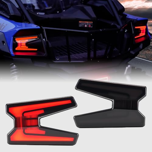 A & UTV PRO LED Tail Lights for Kawasaki KRX 1000 2020-2024 2025, Rear Brake Taillights Stop Lamps for Kawasaki KRX4 1000 2020-2024 2025 Assembly Accessories, Replace OEM # 23024-0005, Smoked, 2PCS