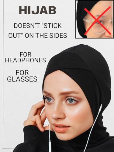 Headphone and glasses hijab, Cotton Under Scarf Tube Cap, ready to wear muslim accessories for women2