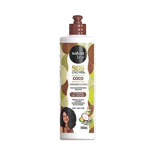 Salon Line, Ativador de Cachos, S.O.S Cachos, Óleo de Coco, Tratamento Profundo, Não Vegano - Para Cabelos Ondulados, Cacheados e Crespos, 500 ml