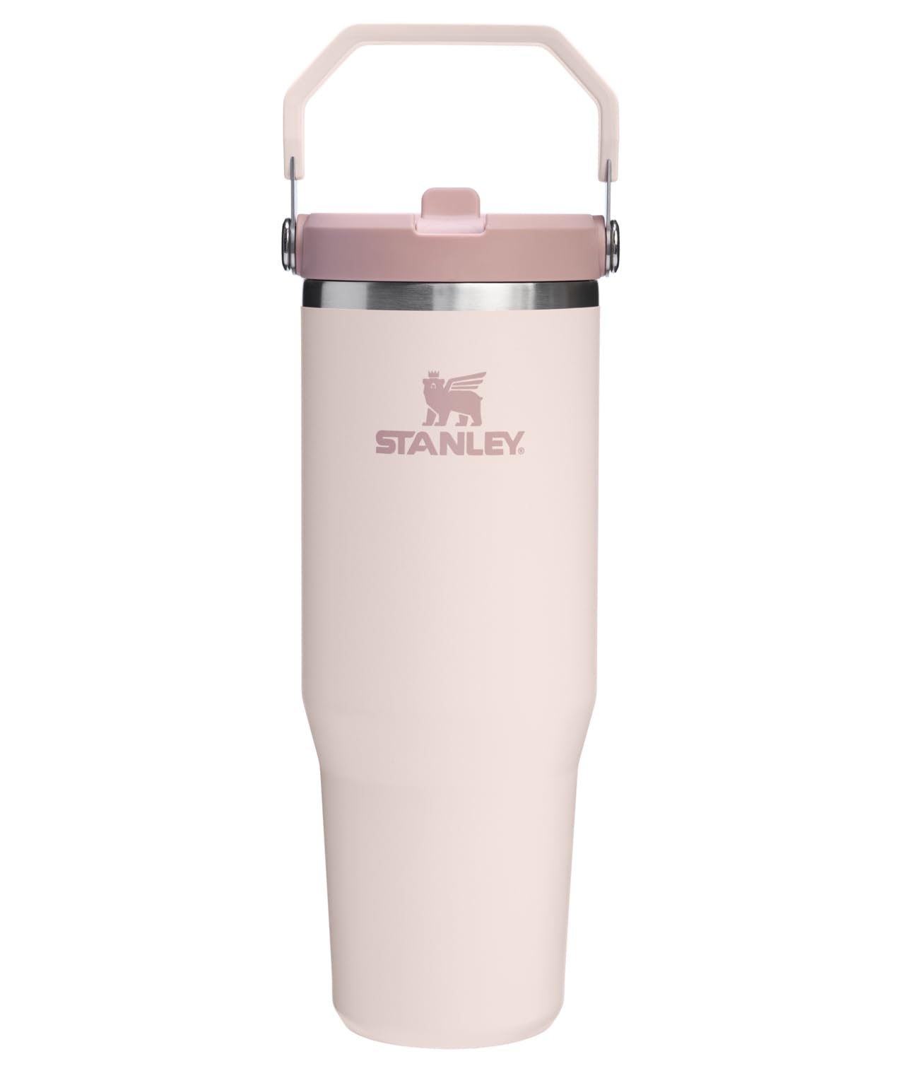 Stanley IceFlow Flip Straw Tumbler with Handle 30 oz | Twist On Lid and Flip Up Straw | Leak Resistant Water Bottle | Insulated Stainless Steel | BPA-Free | Rose Quartz