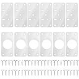 JJUNW 12Pcs Cabinet Hinges Repair Plates, Stainless Steel Repair Cabinets, Hinge Repairs Plate Cabinets Door Hinge with Mounting, Fixing Tool Plates Screws for Kitchen, Cupboard, Locker, Cabinet Doors