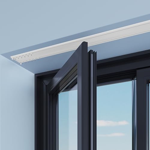 Double rail de rideau robuste metallique pour traitement de fenetre elegant - 8