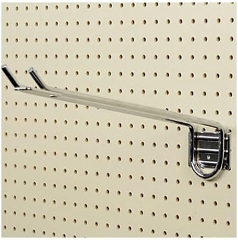 Green Thumb 12" Chrome 2 Prong Pegboard Rake Shovel Garden Tool Storage Hooks - Pack of (10)