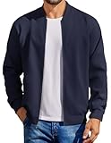 COOFANDY Men Lightweight Bomber Jacket Casual Varisty Jackets Fashion Flight Jacket Navy Blue, Medium