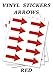 Lot de 50 flèches rouges - Autocollants amovibles et imperméables en vinyle durable - Découpés numériquement à la forme de l'autocollant - Dimensions : 40 x 20 mm