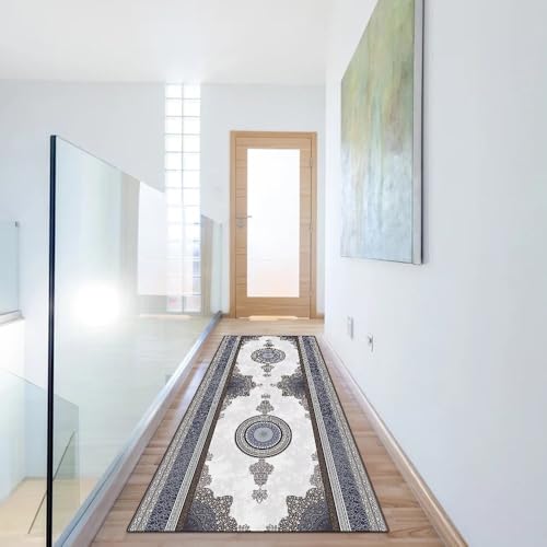 Alfombra de pasillo de 40x400 cm gris lavable por metros para cocina 6