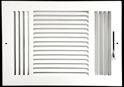 12x 8 (Duct Opening Size) 3-Way Stamped Face Steel Ceiling/sidewall Air Supply Register - Vent Cover - Actual Outside Dimension 13.75 X 9.75